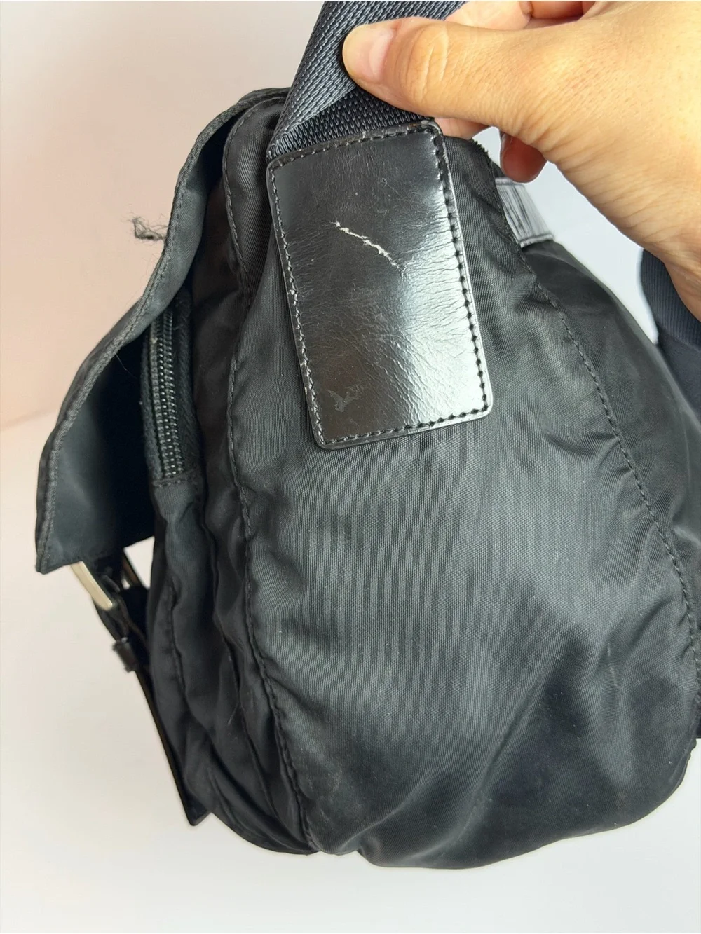Prada Tessuto Black Nylon Messenger Bag